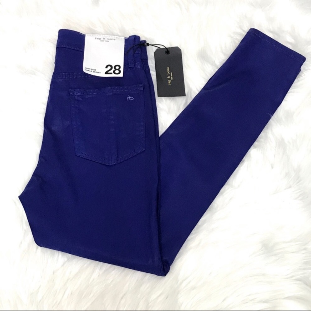 RAG & BONE High Rise Ankle Skinny Coated Jeans NWT - Picture 8 of 10